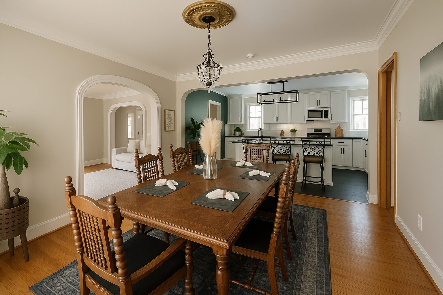 Dining room set for a family meal